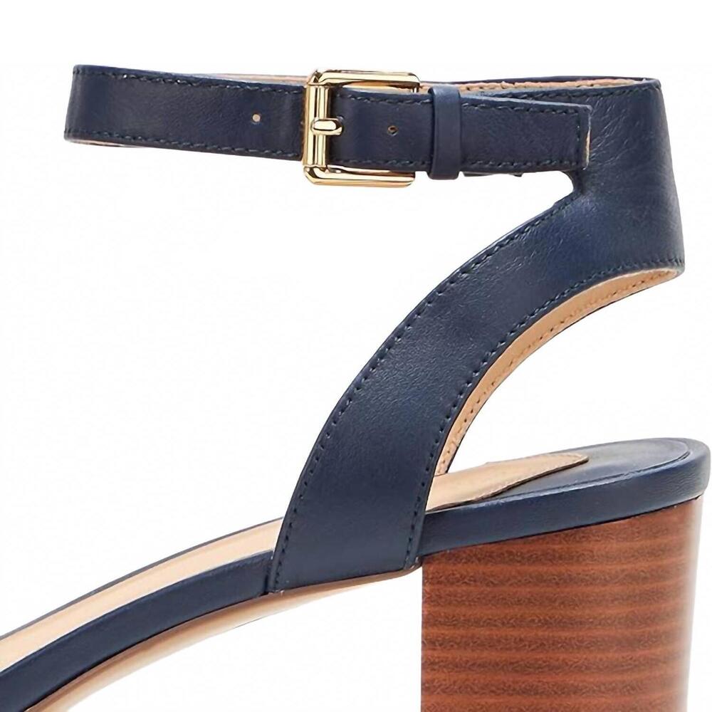 NEW RALPH LAUREN women's melissah heeled sandals in refined navy - Picture 3 of 4